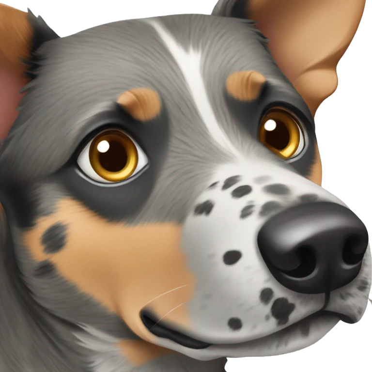 Australian cattle dog with one blue eye emoji