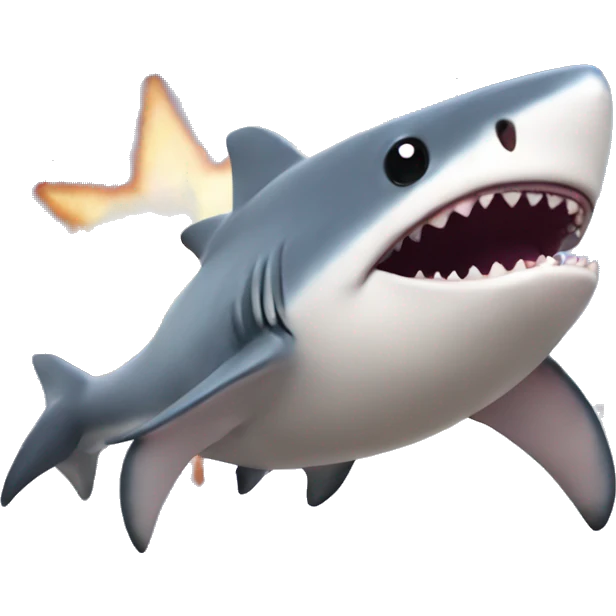 A fat shark holding the andromeda galaxy on its fin emoji