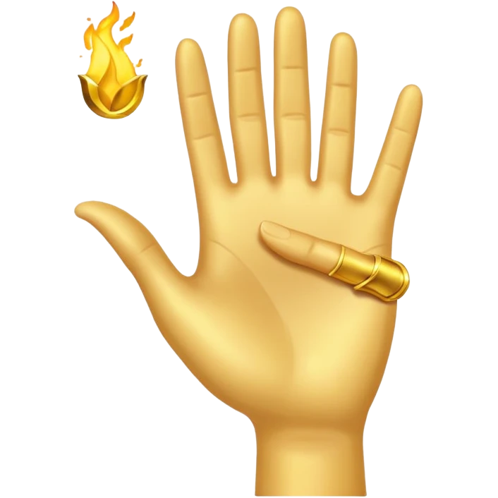yellow hand doing the salute from the hunger games emoji