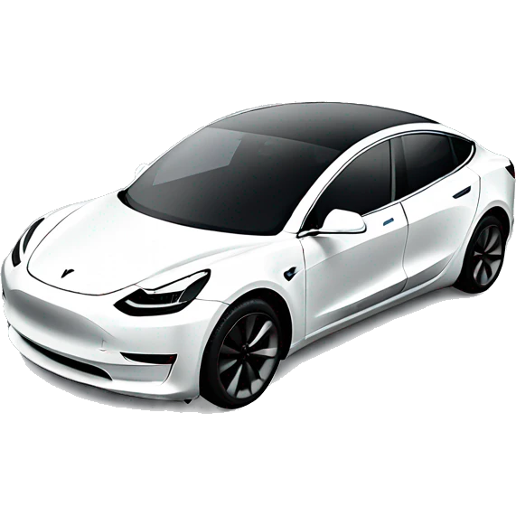 White Tesla model 3 emoji