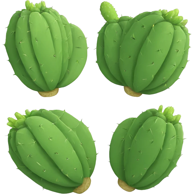 single flat Nopal without pot emoji