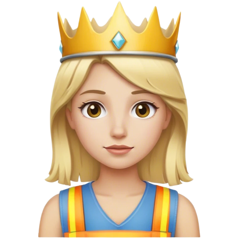 blond construction girl with a crown emoji