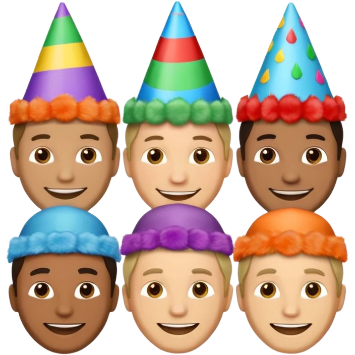party hatted men emoji
