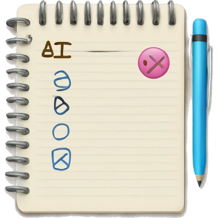 a notebook with a to-do list emoji