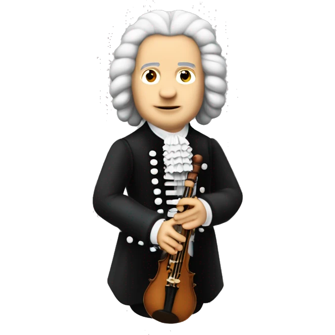 Johann sebastian bach holding alto recorder emoji