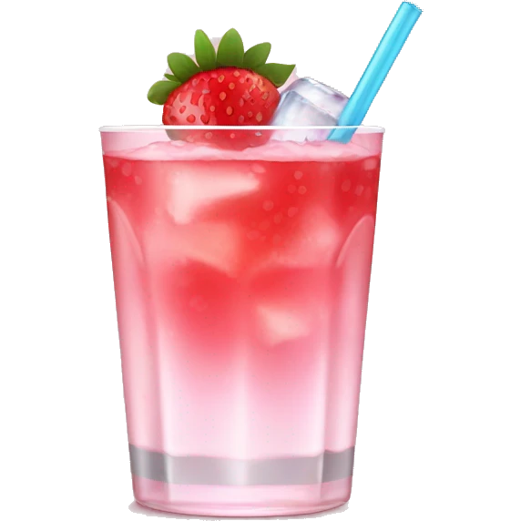 strawberry pink drink with ice emoji