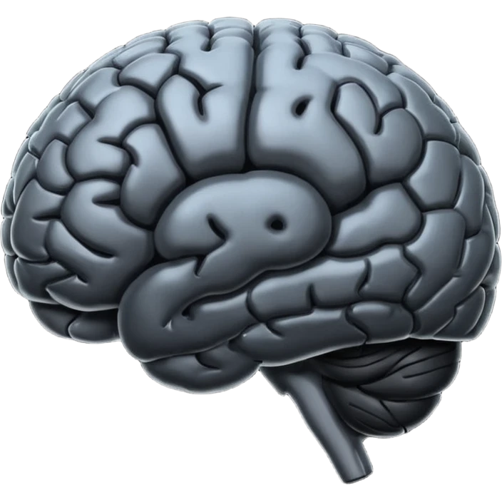 A full black brain emoji