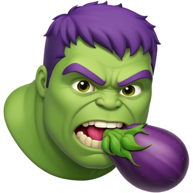 Hulk sucking on eggplant emoji