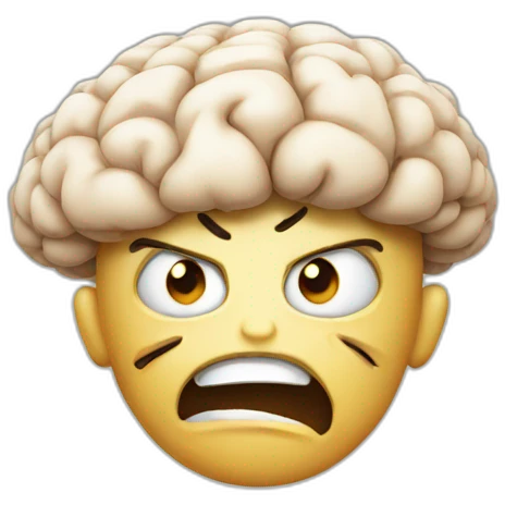 mad brain emoji