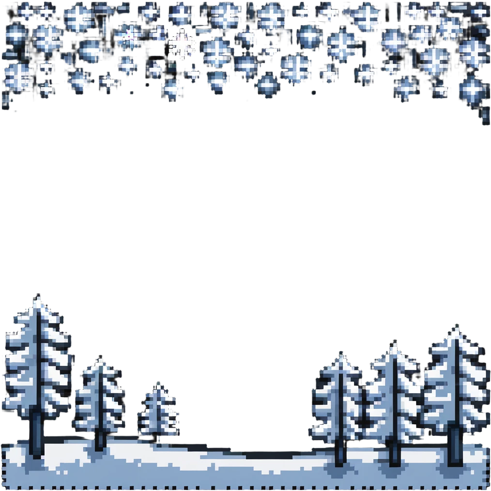 Winter scene with snowflakes falling emoji