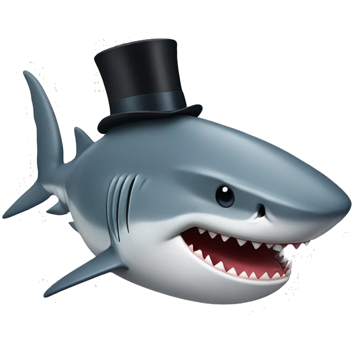 Shark with a top hat emoji