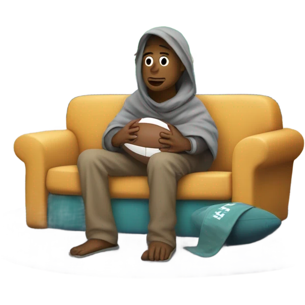 Sick watching football emoji