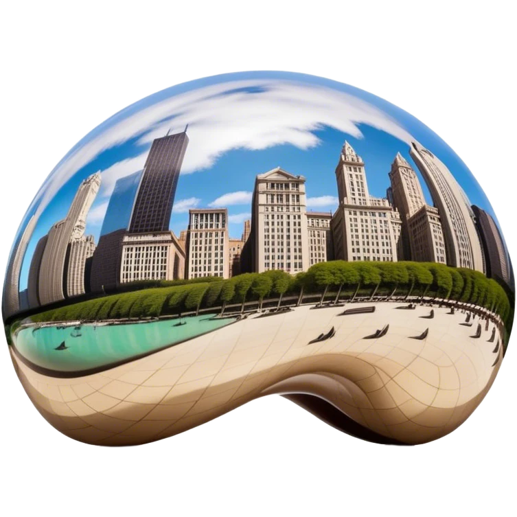Chicago bean with city reflection emoji