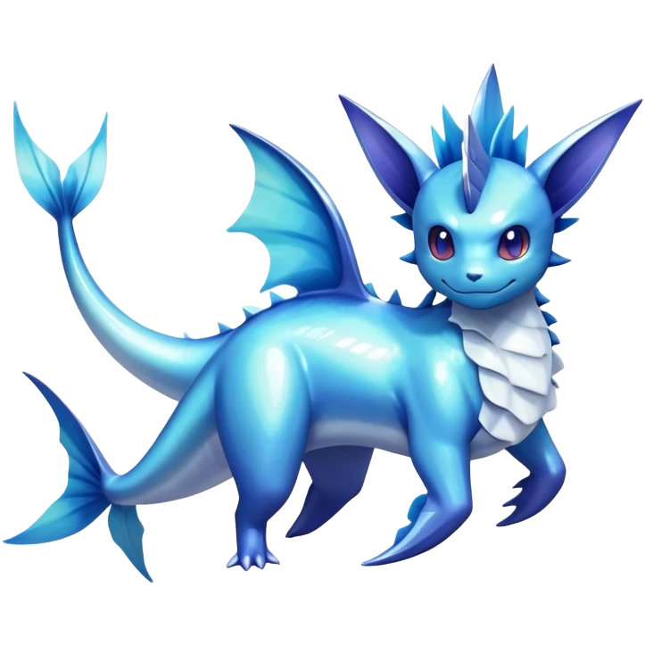 Shiny iridescent Vaporeon-Latios-Suicune-fakemon-hybrid emoji