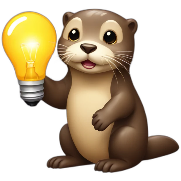 otter with ligthbulb emoji