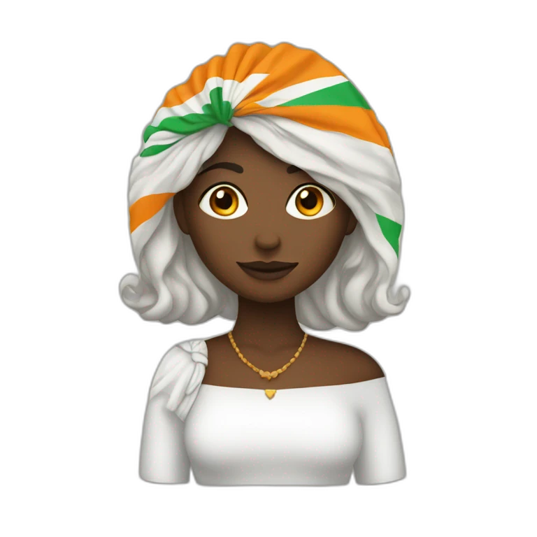 femme avec un drapeau ivoirien emoji