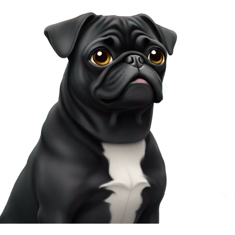 Black pug on ferry emoji