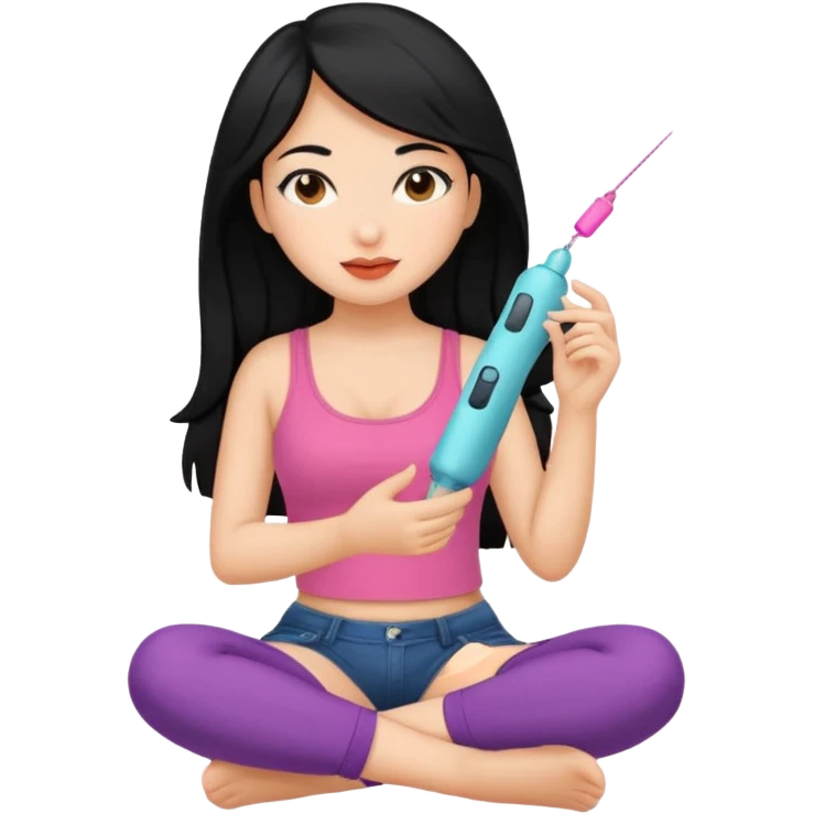 Black hair Latina girl sitting a dick sex toy on it  emoji
