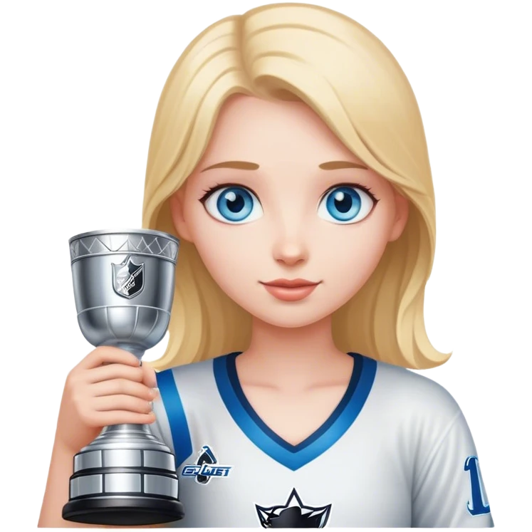 bottle girl with blue eyes with stanley cup emoji