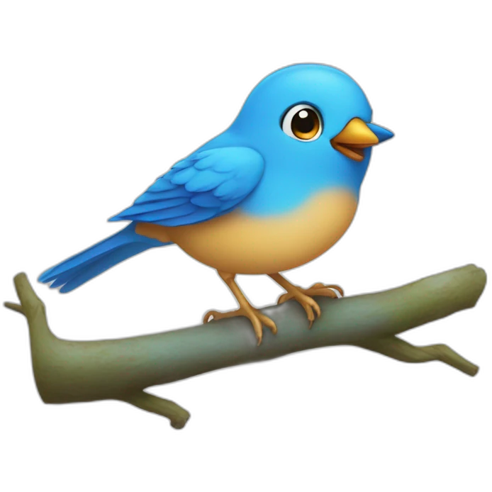 cute blue bird makes party emoji