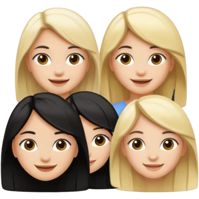 BLACKPINK 4 girls, hair colors: 1 blonde, 2 black, 1 brown emoji