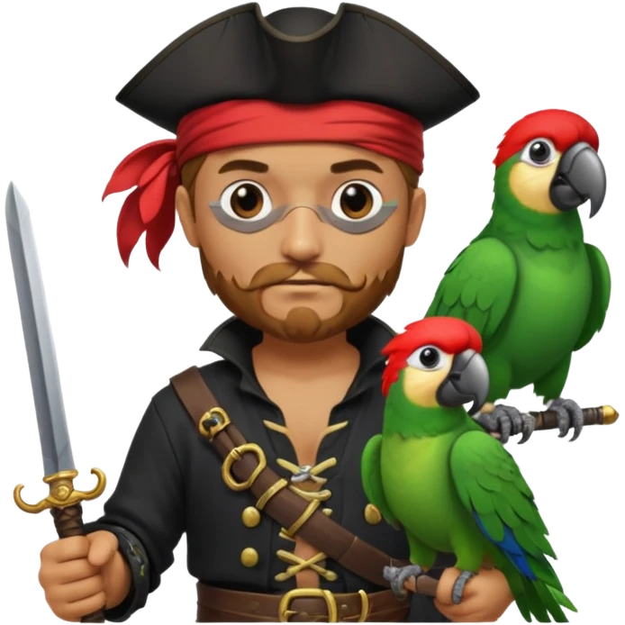 pirate and parrot emoji