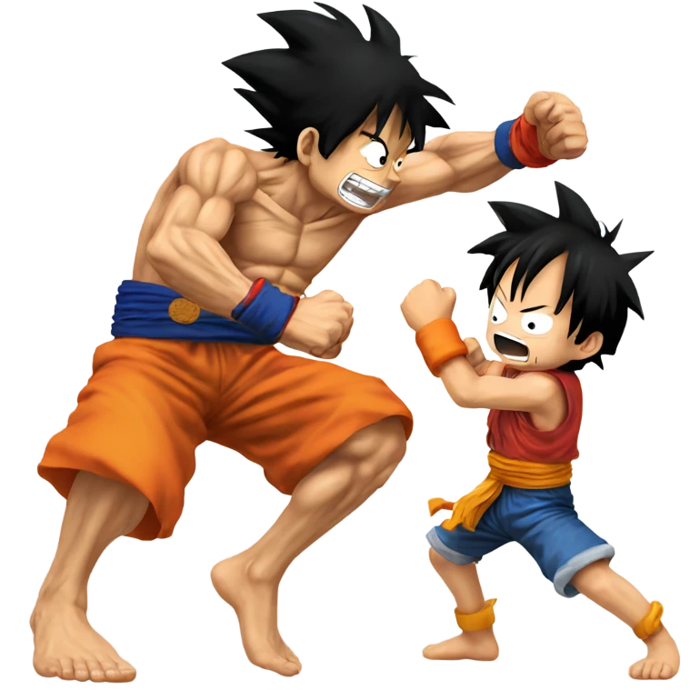 Luffy punching goku emoji