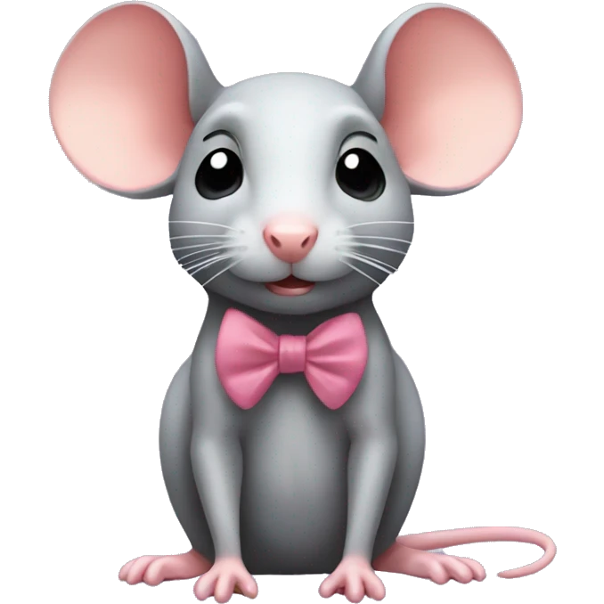 Rat with coquette bow emoji