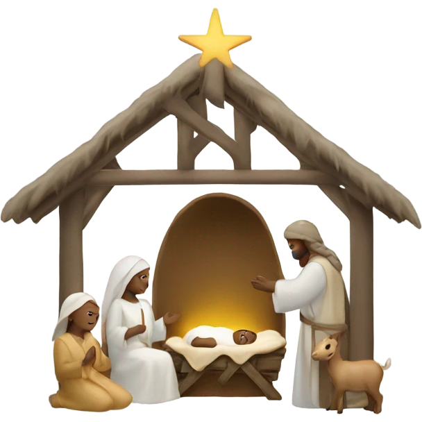 Holy manger scene white skin tone emoji