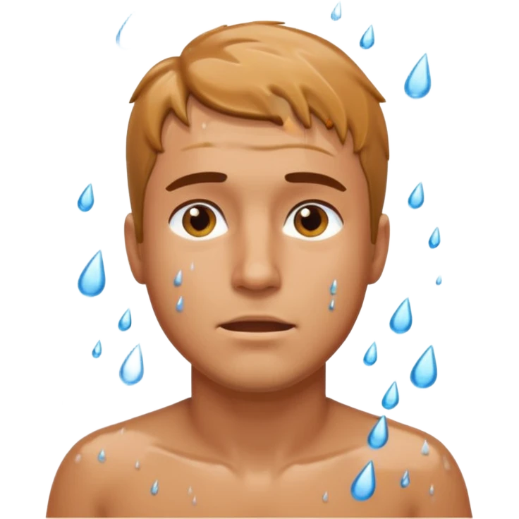 A man getting wet in the rain emoji