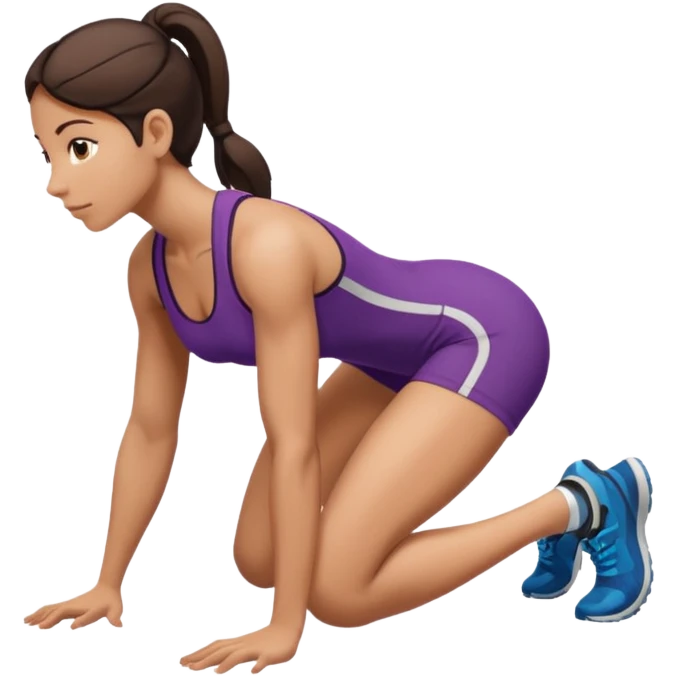 Woman crawling side profile emoji