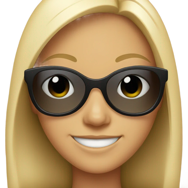 smiling girl in sunglasses outdoors emoji