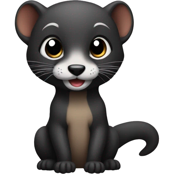 cute weasel black emoji