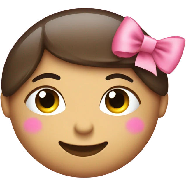 Smiley with pink little bows and eyelashes  emoji