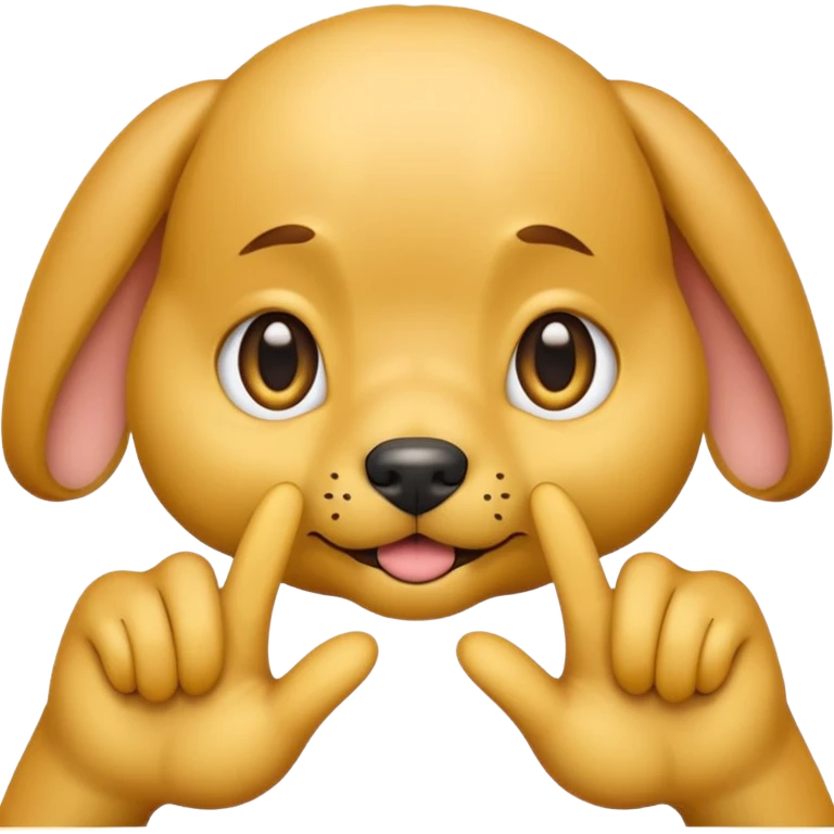 yellow emoji with puppy eyes and two finger pointing at one another finger emoji