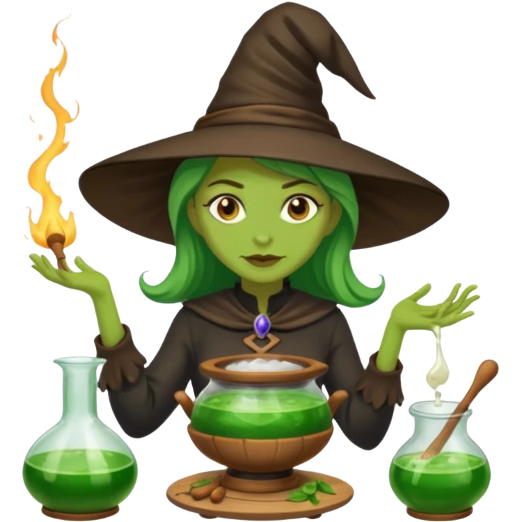 green witch cooking potion emoji