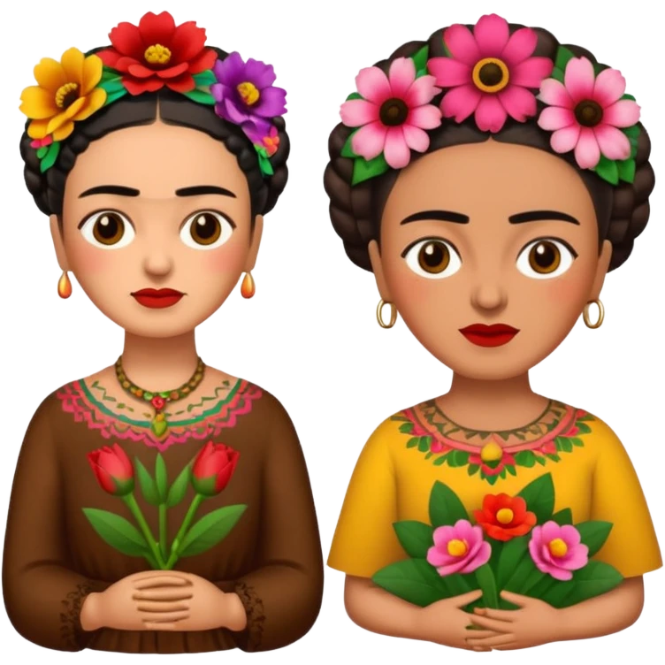 defferent emojis of Frida Kahlo in style of her artworks  emoji
