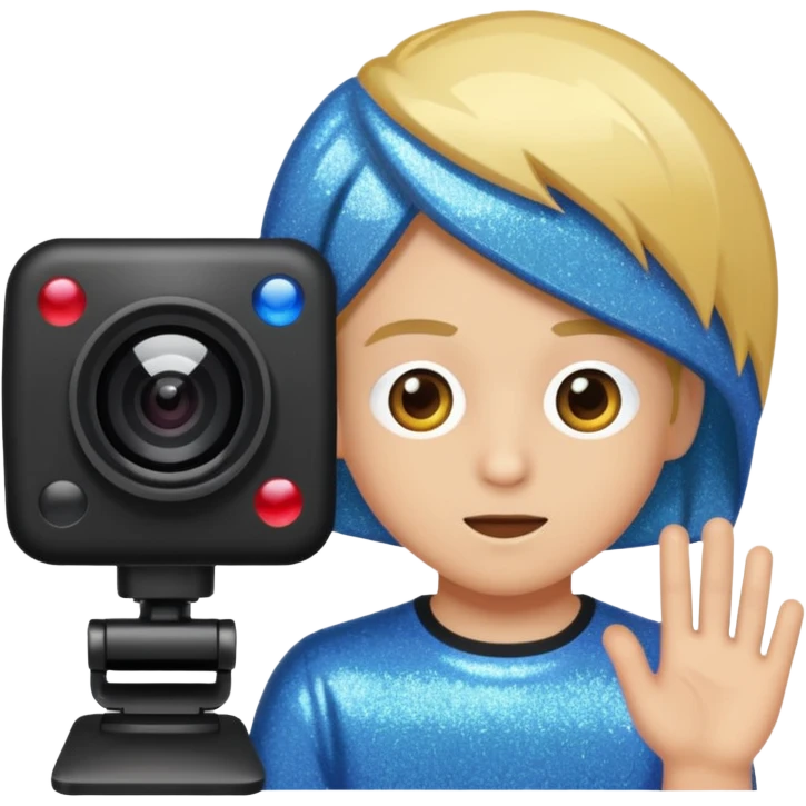 glitter cian web cam emoji