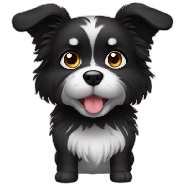 all black furry cute dog emoji