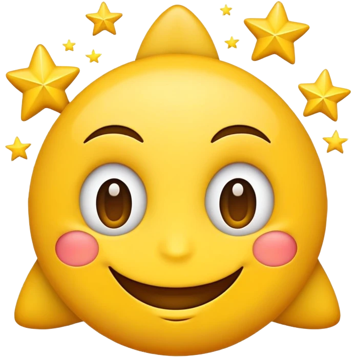 Emoji big smile stars as eyes emoji