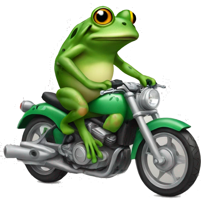 Frog on mororbike emoji