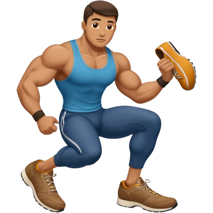 A muscular man stealing a shoe emoji