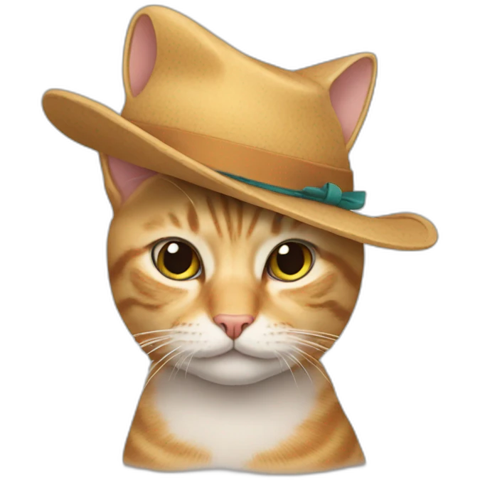 Cat wears hat emoji