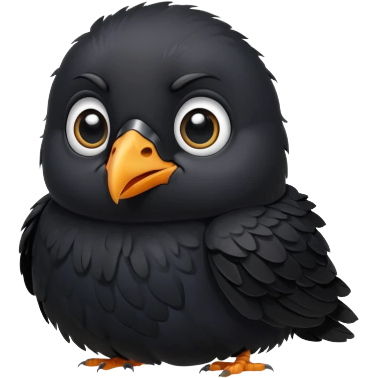 really cute adorable baby crow massive cute eyes little beak emoji