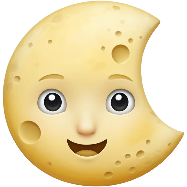 A half moon with a curious expression emoji