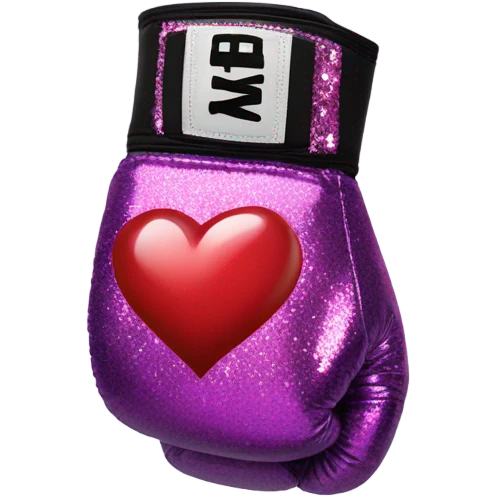 Punk boxing gloves with hearts and glitter emoji