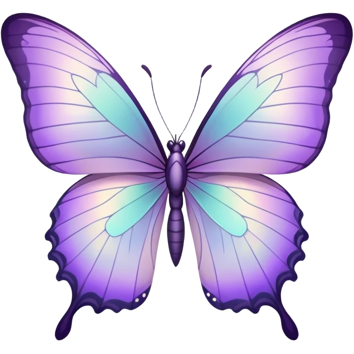 Pastel soft-colored whitish iridescent purple butterfly emoji