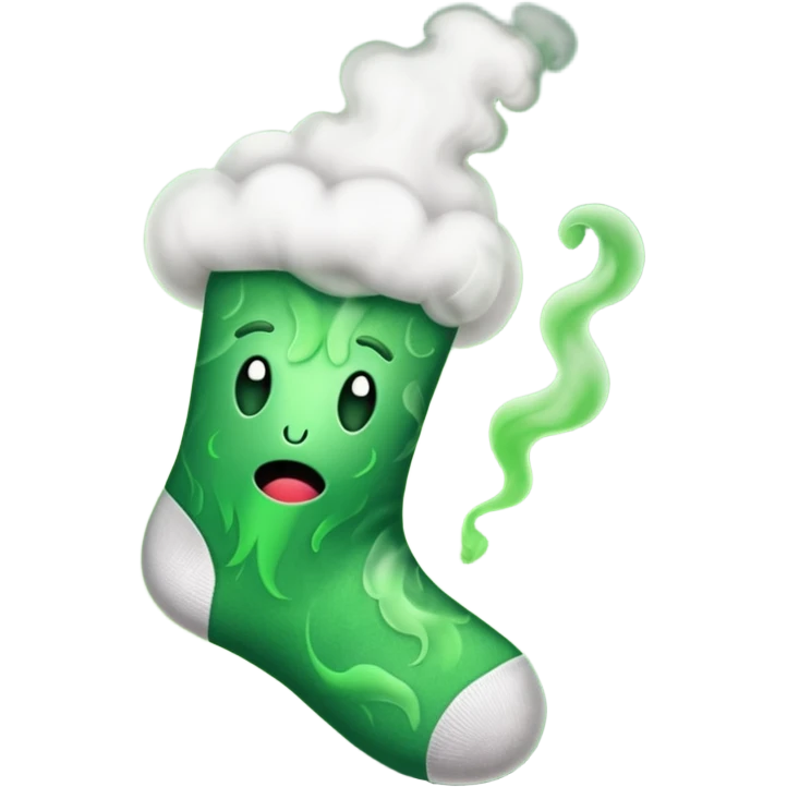 stinky sock with green smoke emoji