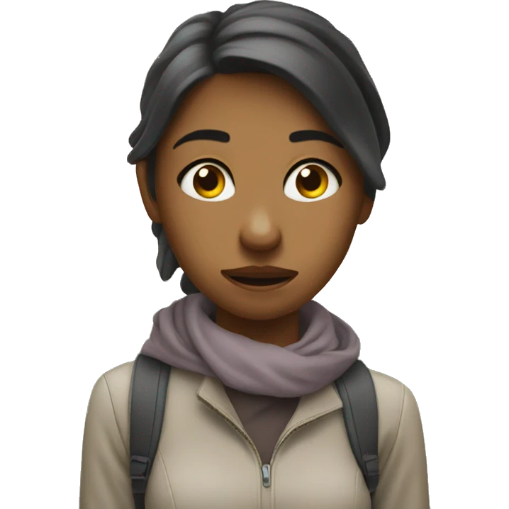 Overwhelmed university girl in front of university  emoji