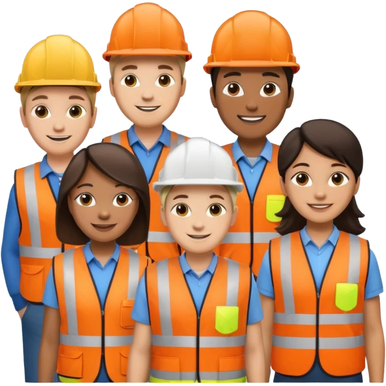 group of multiracial railway engineers emoji